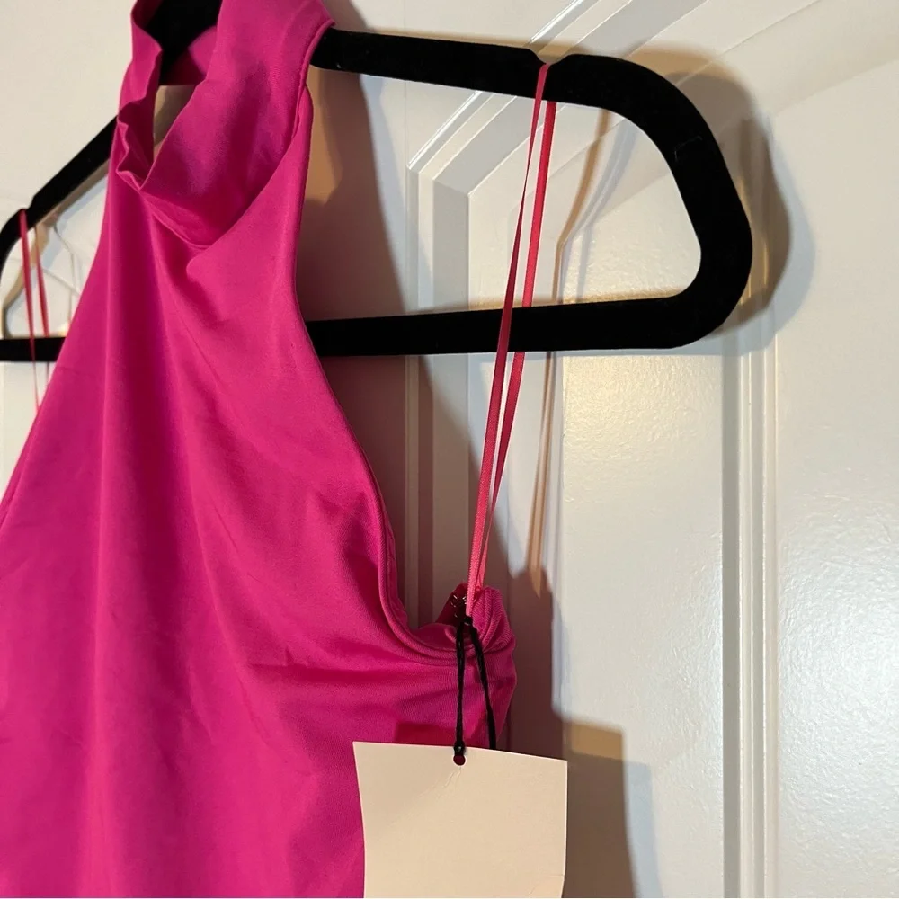 Revolve superdown Mallory High Neck Dress Hot Pink Size Small Party Club NYE NWT - Picture 6 of 13